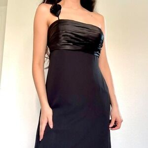 Bill Levkoff Black Strapless Gown